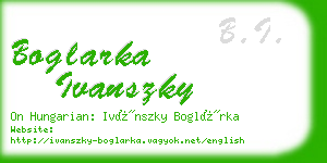 boglarka ivanszky business card
